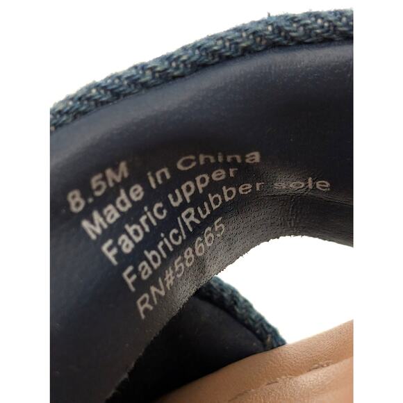 Abound Sukie Espadrille Wedge Sandals Women's Blue Denim Size US8.5M - Picture 8 of 10